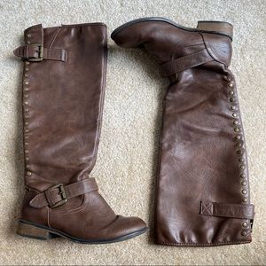 Target | Brown Knee-High Boot with Buckle Detail